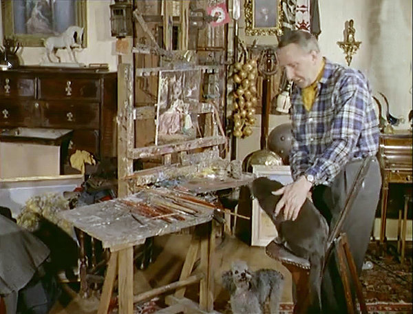Terence Cuneo in his studio 1961. Image is protected under copyright.